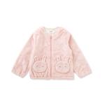 ブルゾン アウター ポコポコハート柄ウサギさんポケット付きボアジャケット(80~130cm) キッズ 子供服 男の子 女の子