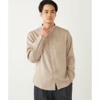 ショッピングcolors シャツ SHIPS Colors:「洗濯機可能」ウールライク バンドカラー シャツ メンズ