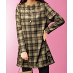 チュニック 裏ベロアサイドボタン使いチュニック