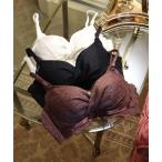 ブラジャー 「自胸で谷間メイクできる脇高補整ブラ」ヒョウサテン カシュクールレース 脇高 単品ブラジャー