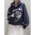 トレーナー スウェット 「POLO BCS コラボ」プリントロゴ裏起毛フーディー レディース