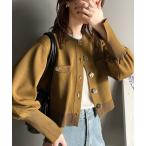 カーディガン 洗練された大人エレガンス。軽量短丈袖スリットボタンニットカーディガン レディース