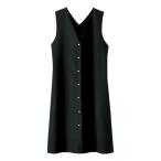 スカート ウール調素材パールボタンジャンパードレス