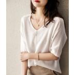 ニット セーター 五分丈半袖サマーニット レディース