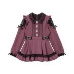 ワンピース キラキラビジューレース重ねフリルワンピース