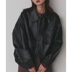 ショッピングレザージャケット レザージャケット ライダース ヴィンテージライク オーバーブルゾン レディース