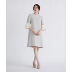 ドレス ガルーダダブルクロス バイカラー袖フリルワンピース