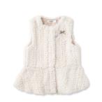 ベスト  リボン付きキラキララメボア無地ファーフレアベスト(80~130cm) キッズ 子供服 男の子 女の子
