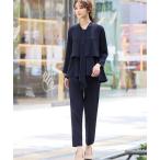 ショッピングティアード セットアップ ボウタイティアードブラウス テーパードパンツ セットアップ スーツ フォーマル セレモニー 卒業式 卒園式 入学式 入園式 ママスーツ