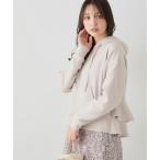 パーカー 「洗える・オトナ可愛い」バックフリルダンボールフーディー レディース