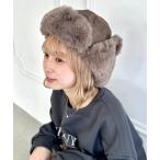 キャップ 帽子 フェイクファーPUフライトキャップ レディース