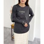 tシャツ 箔プリントシルケットロンTシャツ レディース