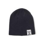 ニット帽 ニットキャップ ネームタグ リブ ビーニー メンズ