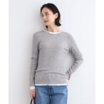 ニット セーター 「洗える／ウール混／シアーラメ」ラウンドネックニット レディース