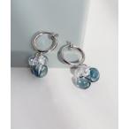 イヤリング クリアカラースフィアフープイヤリング レディース