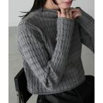 ショッピングハイネック ニット セーター 「forksy.」でこぼこセミハイネックニットプルオーバー レディース