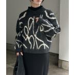 ニット セーター ニュアンスラインショートニット レディース