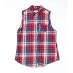 「Abercrombie&Fitch」 チェック柄ノースリーブシャツ L レッド レディース