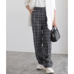 パンツ カシミヤタッチセミルーズストレートパンツ レディース