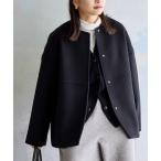 ノーカラーコート コート 「追加」スーパー140ビーバーノーカラーショートコート レディース