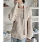 ニット セーター 「Eclat one」タイ付き オフショル オーバーサイズ たっぽりニット レディース