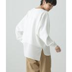 tシャツ Tシャツ ドルマン異素材ポンチプルオーバー レディース