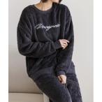パジャマ ルームウェア 刺繍ロゴ・ボアプルオーバー ルームウエア レディース