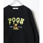 トレーナー スウェット Disney/ディズニー ミッキー くまのプーさん ベイマックス ズートピア キャラクター ワンポイント サガラ刺繍 裏起毛