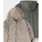 パーカー 「CONVERSE/コンバース」フェイクスウェード エンボス加工 フードロゴ ジップフーディー メンズ レディース