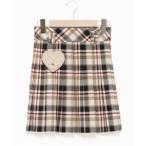 スカート ハートミニバッグ付き別注チェックプリーツスカート キッズ 子供服 女の子