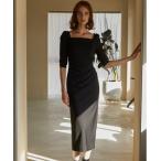 ドレス Drape midi dress ドレープミディドレス