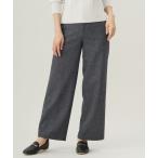 ショッピングガウチョパンツ パンツ ネップヘリンボーンワイドパンツ レディース