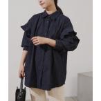 ブラウス シャツ 「セットアップ対応」B コーデュロイフリルビックシャツ レディース