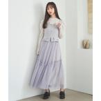 ジャンパースカート ツイードビスチェ×チュールジャンスカ