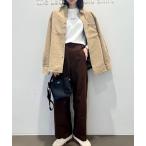 パンツ ストレッチツイル ウールライクワイドストレートパンツ / ワイドパンツ レディース