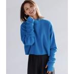 ニット セーター 「洗える」ふわふわニット クロップドハイネック レディース