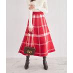  юбка [ZOZO ограничение ] tartan проверка вязаный flair юбка 
