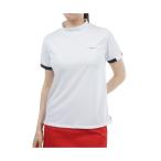 tシャツ ストライプカフス 半袖モックシャツ レディース