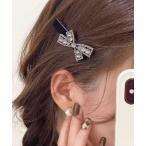 ヘアクリップ 「 Port / ポート 」 リボン ベルベット ヘアクリップ / セットヘアピン ベロア素材