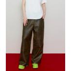 パンツ Cocoon Wide Silhouette Vegan Leather Pants/コクーンワイドヴィーガンレザーパンツ「MAISON SP