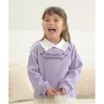 トレーナー  「毛玉バイバイ裏毛」フリル衿付きロゴ刺しゅうスウェット キッズ 子供服 女の子