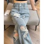 ジーンズ デニム デニムパンツ ダメージデニム ロングパンツ レディース