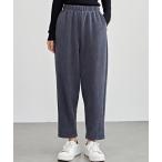 パンツ ソリッドカラー クロップド丈 テーパード イージーパンツ 裏起毛 レディース