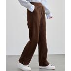 パンツ サイド スリット ストレート コーデュロイ パンツ 裏起毛 レディース