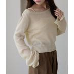 ショッピングスパンコール ニット セーター 「apres jour clair」スパンコールラメシアーニット レディース