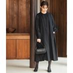 ワンピース 「喪服・礼服」バンドカラー異素材ワンピース