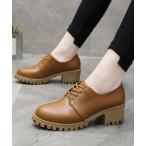 パンプス レザー調レースアップシューズ