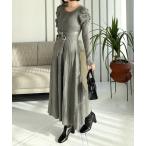 ワンピース ウエストリボンニットプリーツワンピース 「低身長用サイズ有　大人可愛い」「2024AW新作」