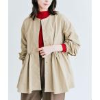 ブルゾン アウター 撥水 ペプラム ノーカラー ブルゾン レディース