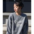 ニット セーター ペールカラー ジャガードロゴニット レディース